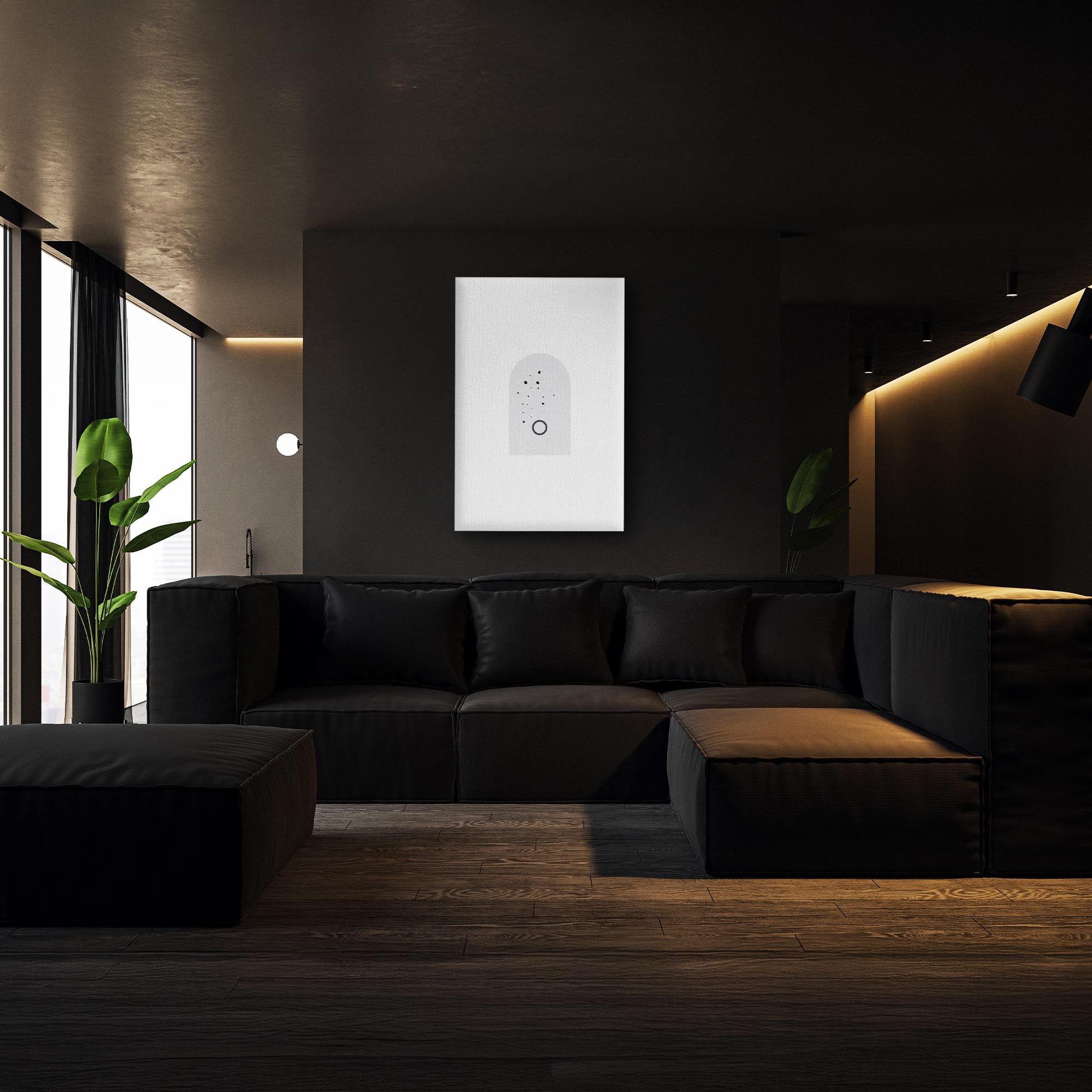 Tablou Canvas - Cerc de stele în jurul inelului Artă geometrică minimalistă