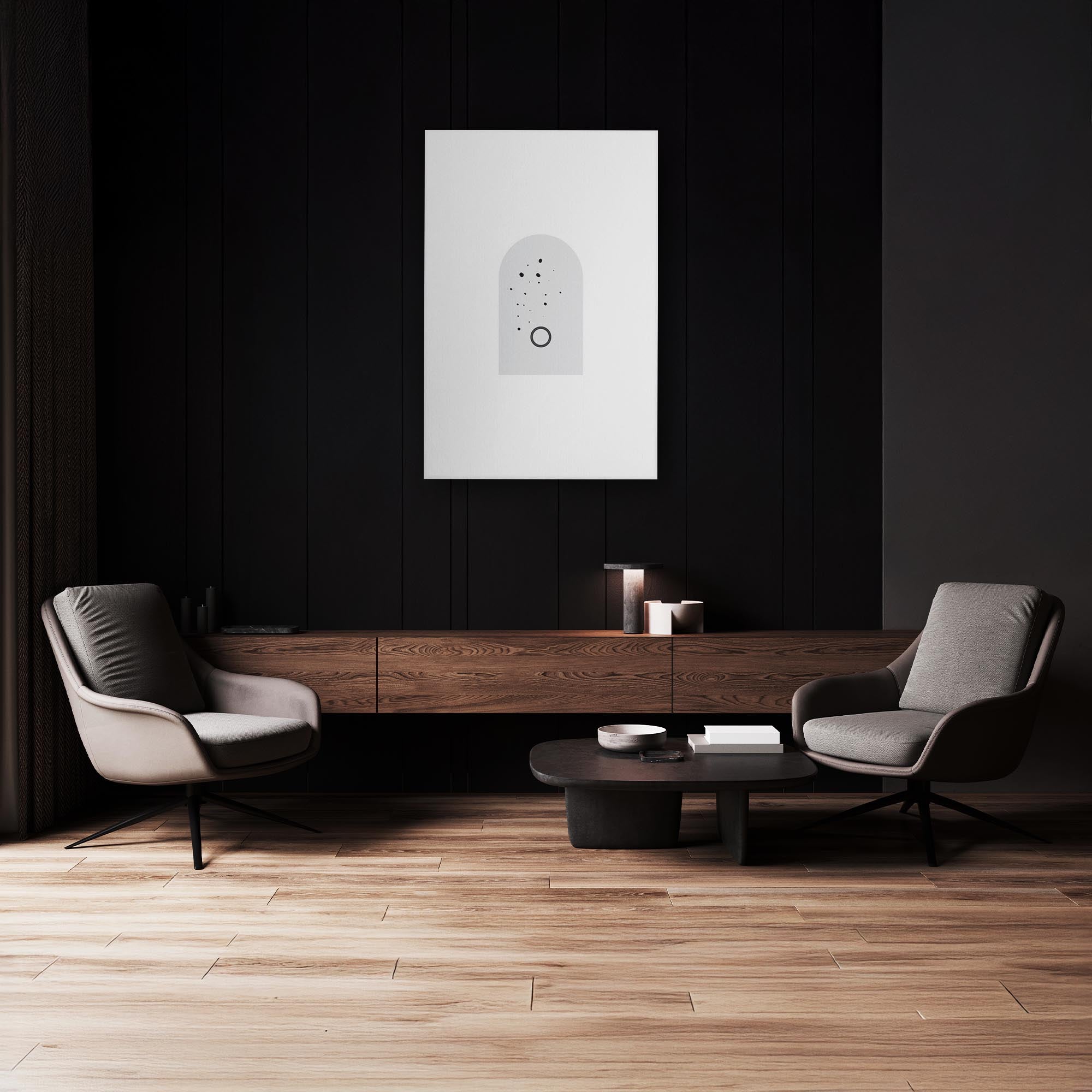Tablou Canvas - Cerc de stele în jurul inelului Artă geometrică minimalistă