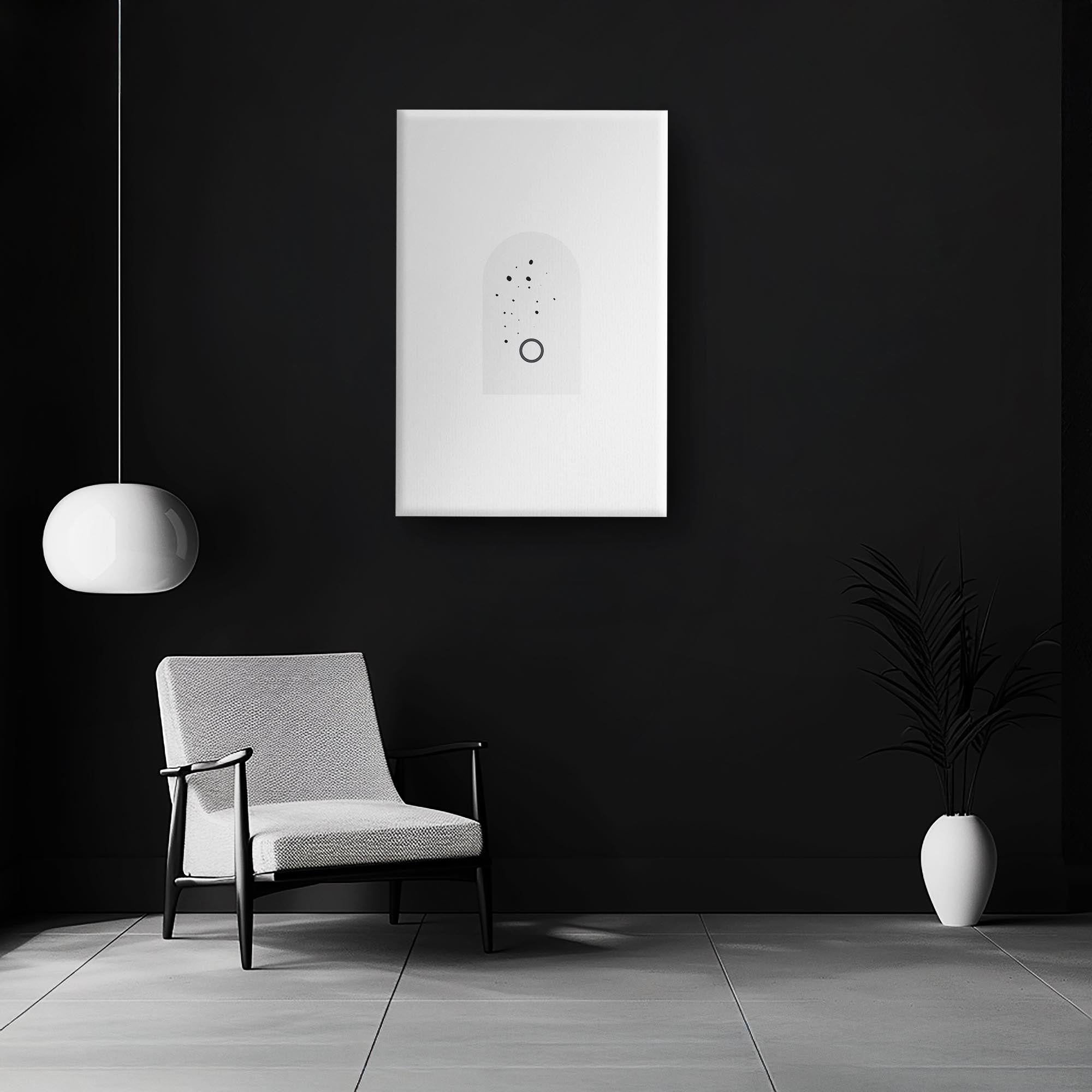 Tablou Canvas - Cerc de stele în jurul inelului Artă geometrică minimalistă